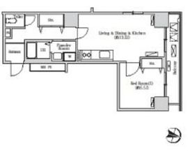 トリニティー芝浦 1101 間取り図