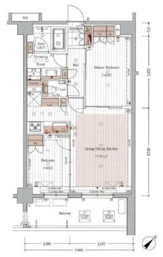グレンドール新宿牛込柳町 6階 間取り図