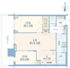HARUMI FLAG SKYDUO SUN VILLAGE (晴海フラッグ スカイデュオ サンヴィレッジ) 17階 間取り図
