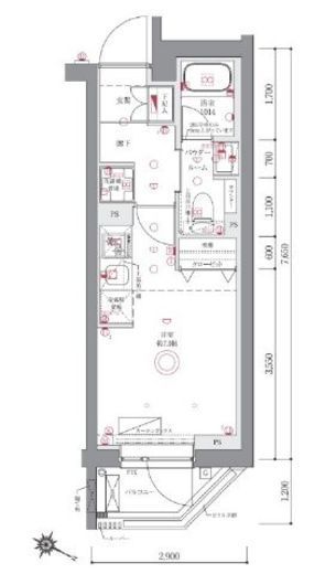 AZEST阪東橋Ⅱ 7階 間取り図