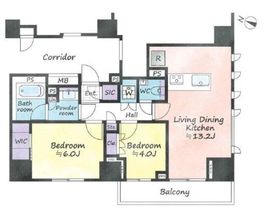 ピアース麻布十番 10階 間取り図
