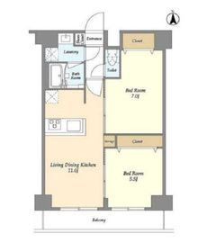 グランカーサ尾久 406 間取り図