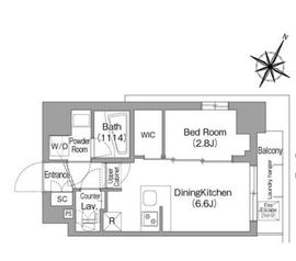 コンフォリア・リヴ新中野SOUTH 408 間取り図