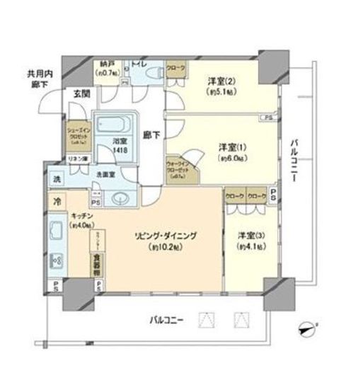 パークタワー西新宿エムズポート 24階 間取り図