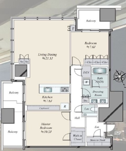 麻布台ヒルズレジデンスB 9階 間取り図
