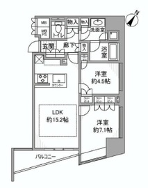 ラ・プラース ウエスト 15階 間取り図