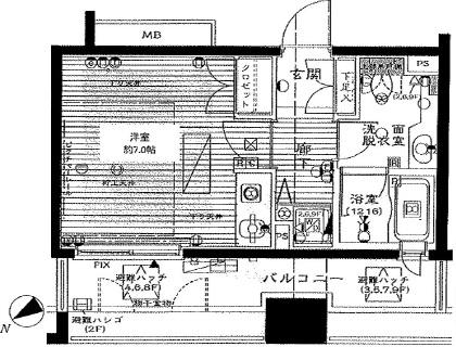 ファミールグラン銀座4丁目 6階 間取り図