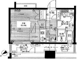 ファミールグラン銀座4丁目 6階 間取り図