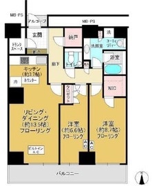 Wコンフォートタワーズ WEST 22階 間取り図