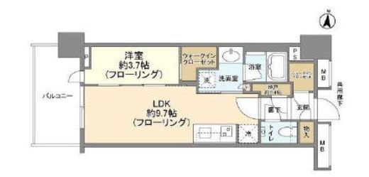 プラウドタワー亀戸クロス 5階 間取り図