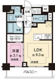 ピアース神楽坂テラス 3階 間取り図