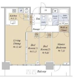 パークタワー西新宿 19階 間取り図