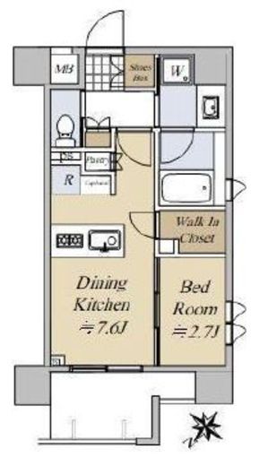 ベルジェンド横濱伊勢佐木アティックス・アベニュー 4F1 間取り図