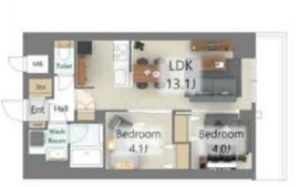 S-RESIDENCE王子enable (エスレジデンス王子イネーブル) 503 間取り図