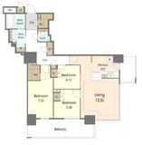 プラウドタワー平井 19階 間取り図