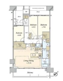 HARUMI FLAG SEA VILLAGE (晴海フラッグ シーヴィレッジ) 8階 間取り図