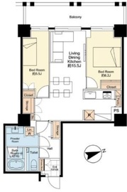 代官山アドレス ザ・タワー 14階 間取り図