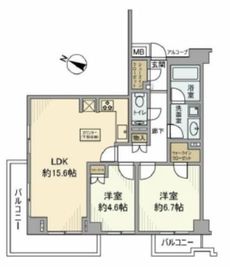 ピアースコード代々木参宮橋 2階 間取り図