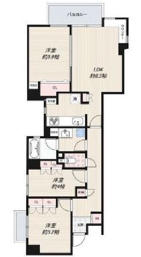 インプルーブ西早稲田 102 間取り図
