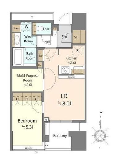 パークタワー錦糸町 5階 間取り図