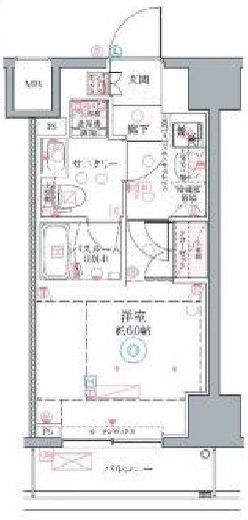 クレヴィスタ横浜関内Ⅱ 1013 間取り図