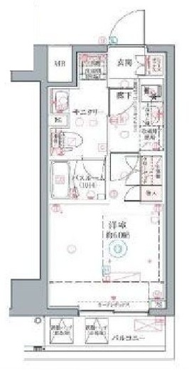 クレヴィスタ横浜関内Ⅱ 407 間取り図