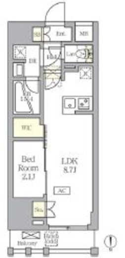 アジールコート王子 402 間取り図