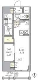 アジールコート王子 802 間取り図