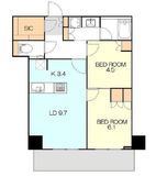 横浜MIDベースタワーレジデンス 6階 間取り図