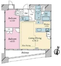 ブリリア日本橋浜町 12階 間取り図