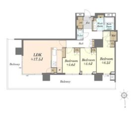 HARUMI FLAG SKYDUO PARK VILLAGE (晴海フラッグ スカイデュオ パークヴィレッジ) 26階 間取り図