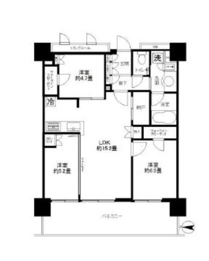 プラウドタワー亀戸クロス 7階 間取り図