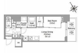 バウスフラッツ蔵前 1004 間取り図