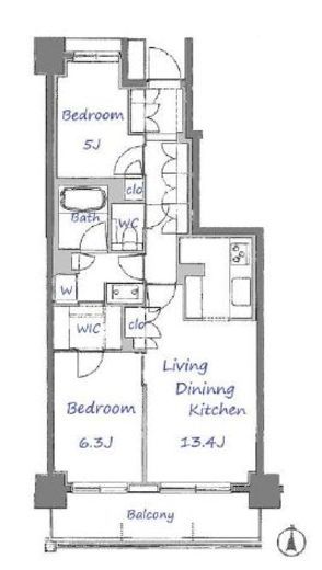 パークホームズ国立ステーションレジデンス 9階 間取り図