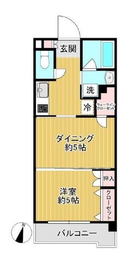 日神デュオステージ三ツ沢 5階 間取り図