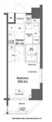 プラウドフラット門前仲町1 1203 間取り図