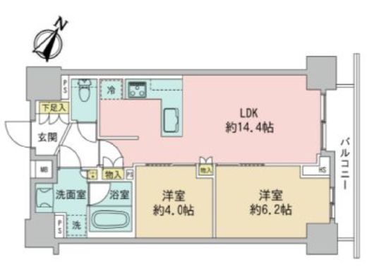 オープンレジデンシア横浜 5階 間取り図