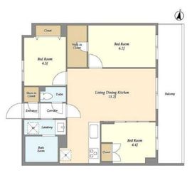メゾンドオンディーヌ 307 間取り図