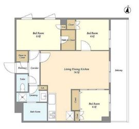 メゾンドオンディーヌ 301 間取り図
