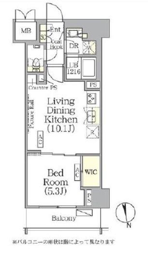 ザ・パークハビオ神楽坂レジデンスSouth 1022 間取り図
