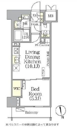 ザ・パークハビオ神楽坂レジデンスSouth 217 間取り図