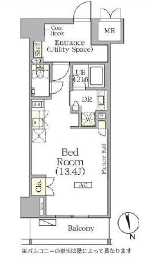 ザ・パークハビオ神楽坂レジデンスSouth 1017 間取り図