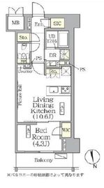 ザ・パークハビオ神楽坂レジデンスSouth 1024 間取り図