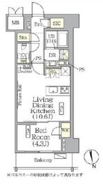 ザ・パークハビオ神楽坂レジデンスSouth 824 間取り図