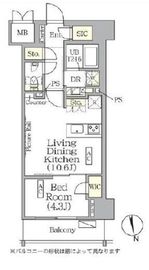 ザ・パークハビオ神楽坂レジデンスSouth 624 間取り図