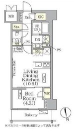 ザ・パークハビオ神楽坂レジデンスSouth 424 間取り図