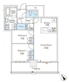 ザ・タワー横浜北仲 36階 間取り図