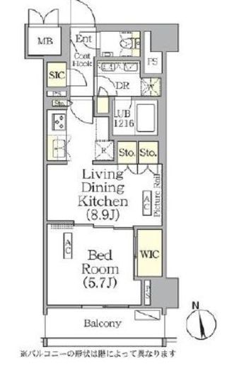 ザ・パークハビオ神楽坂レジデンスSouth 1008 間取り図
