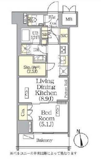 ザ・パークハビオ神楽坂レジデンスSouth 1007 間取り図