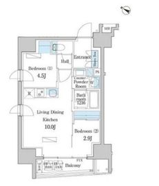 デュオフラッツ日本橋水天宮 1001 間取り図